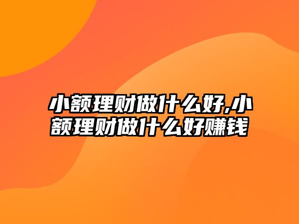 小額理財做什么好,小額理財做什么好賺錢