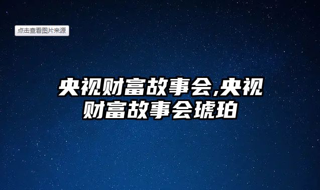 央視財富故事會,央視財富故事會琥珀