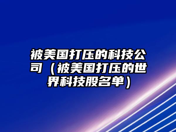 被美國打壓的科技公司（被美國打壓的世界科技股名單）