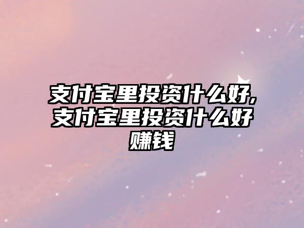 支付寶里投資什么好,支付寶里投資什么好賺錢