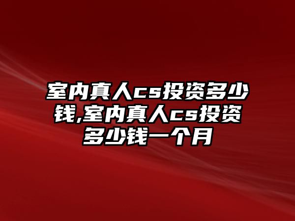 室內真人cs投資多少錢,室內真人cs投資多少錢一個月