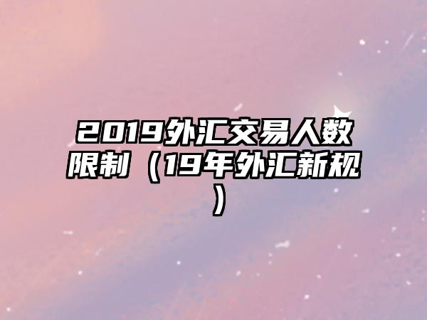 2019外匯交易人數(shù)限制（19年外匯新規(guī)）