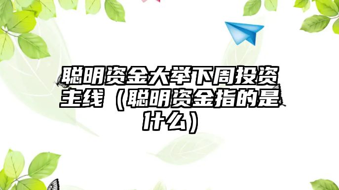 聰明資金大舉下周投資主線（聰明資金指的是什么）