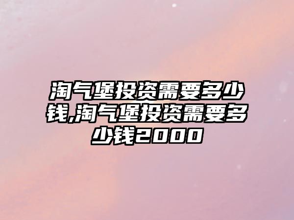 淘氣堡投資需要多少錢,淘氣堡投資需要多少錢2000