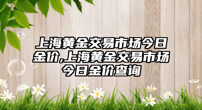 上海黃金交易市場今日金價,上海黃金交易市場今日金價查詢