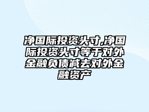 凈國際投資頭寸,凈國際投資頭寸等于對外金融負債減去對外金融資產(chǎn)