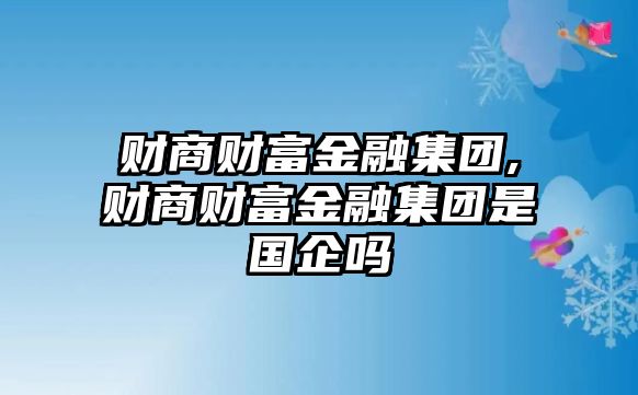 財商財富金融集團,財商財富金融集團是國企嗎