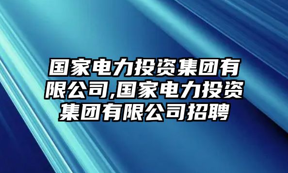 國家電力投資集團有限公司,國家電力投資集團有限公司招聘