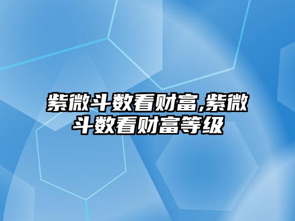 紫微斗數(shù)看財富,紫微斗數(shù)看財富等級