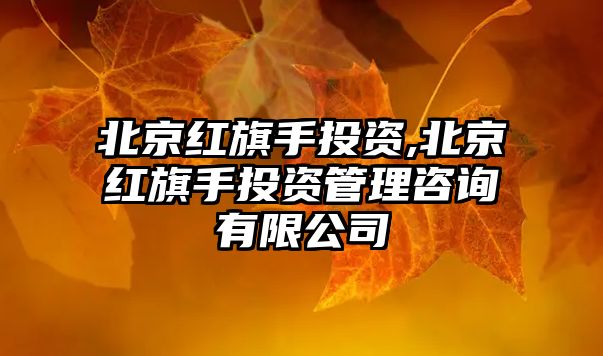 北京紅旗手投資,北京紅旗手投資管理咨詢有限公司