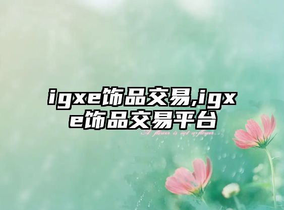 igxe飾品交易,igxe飾品交易平臺