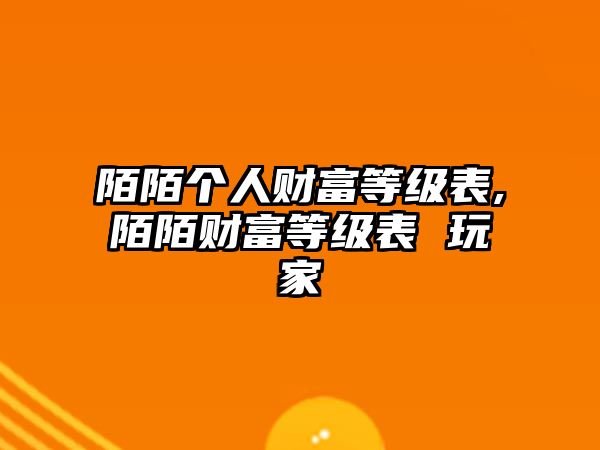 陌陌個人財富等級表,陌陌財富等級表 玩家