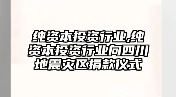 純資本投資行業(yè),純資本投資行業(yè)向四川地震災區(qū)捐款儀式