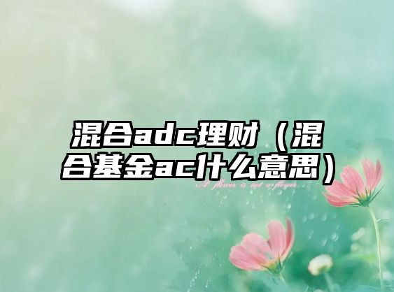 混合adc理財(cái)（混合基金ac什么意思）