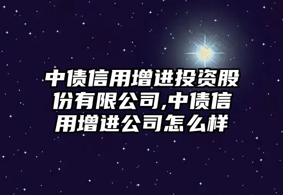 中債信用增進(jìn)投資股份有限公司,中債信用增進(jìn)公司怎么樣