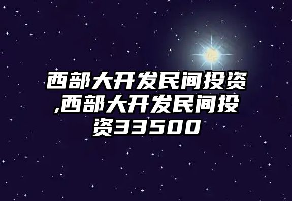 西部大開發(fā)民間投資,西部大開發(fā)民間投資33500