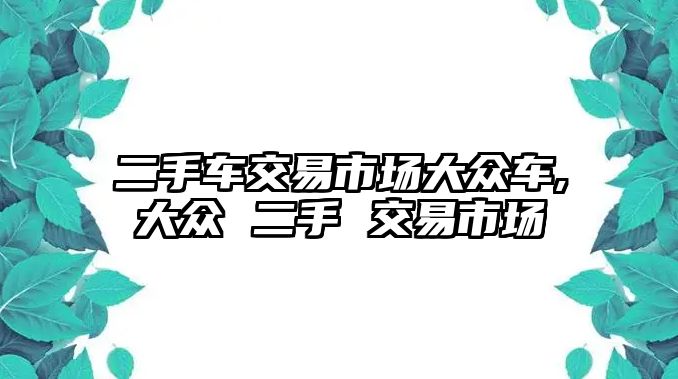 二手車交易市場大眾車,大眾 二手 交易市場