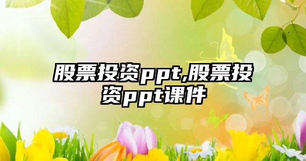 股票投資ppt,股票投資ppt課件