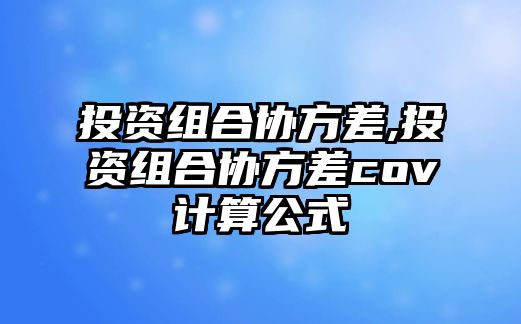 投資組合協(xié)方差,投資組合協(xié)方差cov計算公式