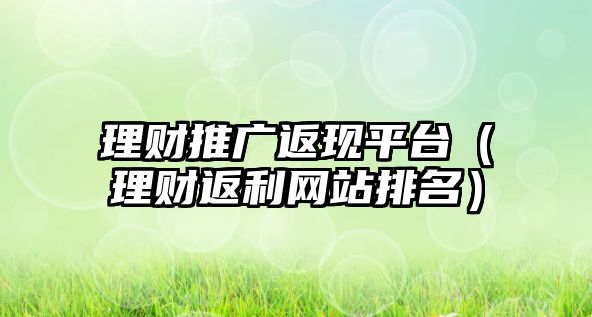 理財(cái)推廣返現(xiàn)平臺(tái)（理財(cái)返利網(wǎng)站排名）