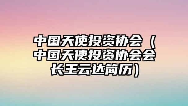 中國天使投資協(xié)會（中國天使投資協(xié)會會長王云達簡歷）