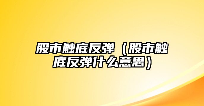 股市觸底反彈（股市觸底反彈什么意思）