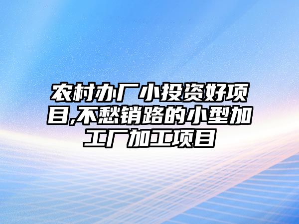 農(nóng)村辦廠小投資好項目,不愁銷路的小型加工廠加工項目