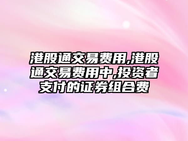 港股通交易費(fèi)用,港股通交易費(fèi)用中,投資者支付的證券組合費(fèi)