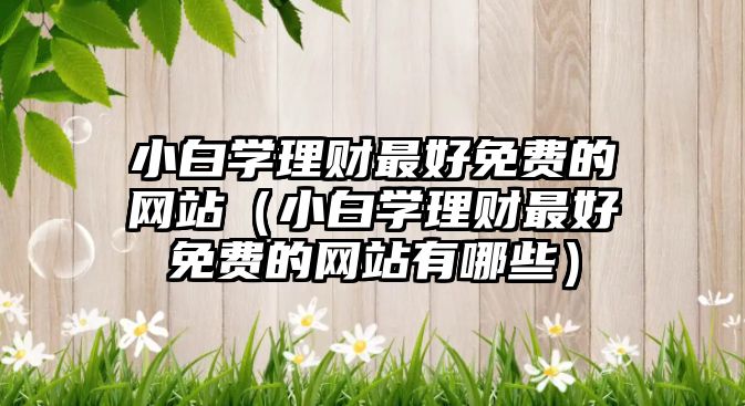 小白學(xué)理財最好免費的網(wǎng)站（小白學(xué)理財最好免費的網(wǎng)站有哪些）