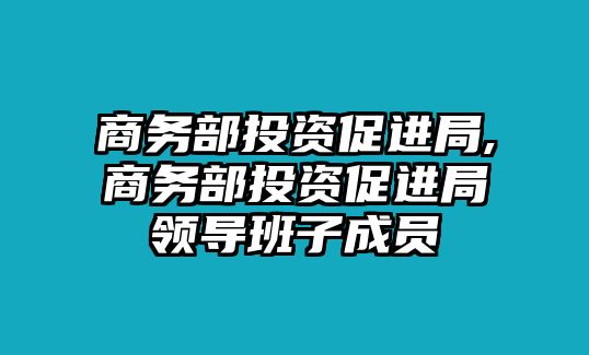 商務(wù)部投資促進(jìn)局,商務(wù)部投資促進(jìn)局領(lǐng)導(dǎo)班子成員