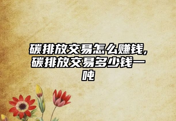 碳排放交易怎么賺錢(qián),碳排放交易多少錢(qián)一噸