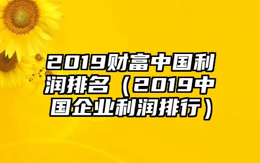 2019財富中國利潤排名（2019中國企業(yè)利潤排行）