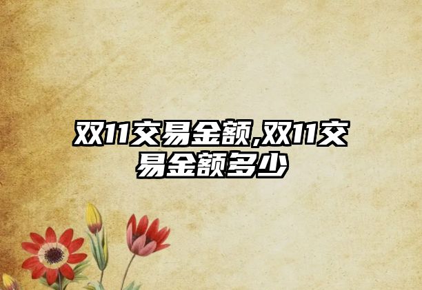 雙11交易金額,雙11交易金額多少