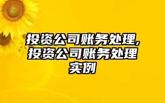 投資公司賬務(wù)處理,投資公司賬務(wù)處理實(shí)例