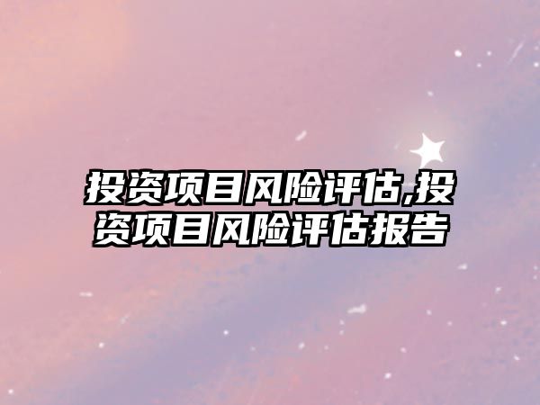 投資項目風(fēng)險評估,投資項目風(fēng)險評估報告