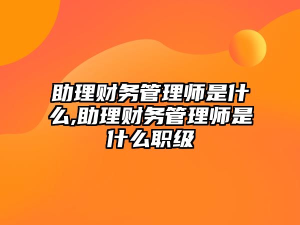 助理財務(wù)管理師是什么,助理財務(wù)管理師是什么職級