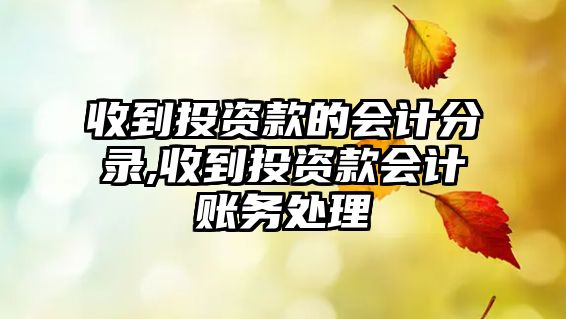 收到投資款的會計(jì)分錄,收到投資款會計(jì)賬務(wù)處理