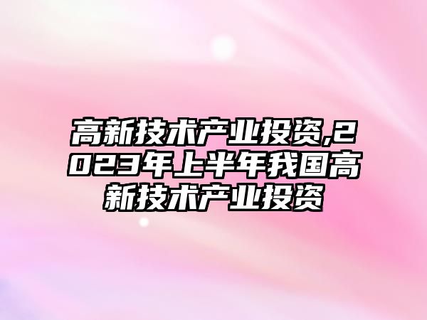 高新技術(shù)產(chǎn)業(yè)投資,2023年上半年我國(guó)高新技術(shù)產(chǎn)業(yè)投資