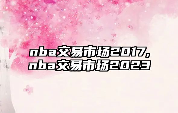 nba交易市場2017,nba交易市場2023