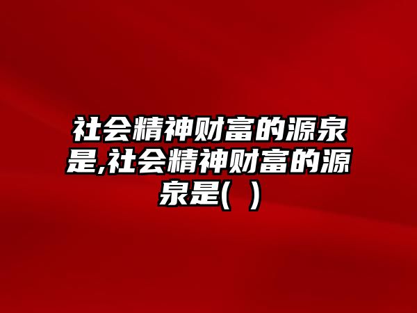 社會精神財(cái)富的源泉是,社會精神財(cái)富的源泉是( )