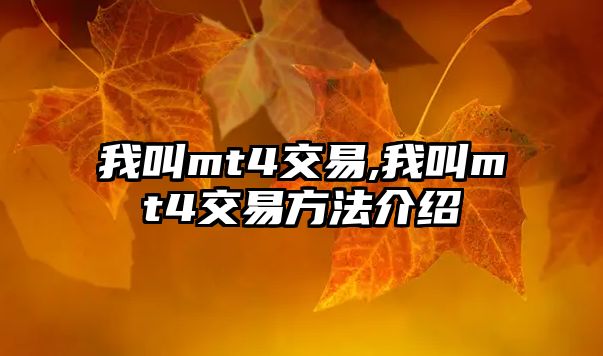 我叫mt4交易,我叫mt4交易方法介紹