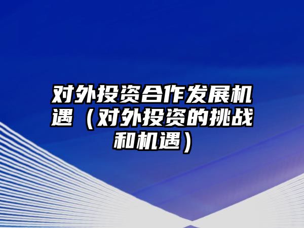 對外投資合作發(fā)展機遇（對外投資的挑戰(zhàn)和機遇）