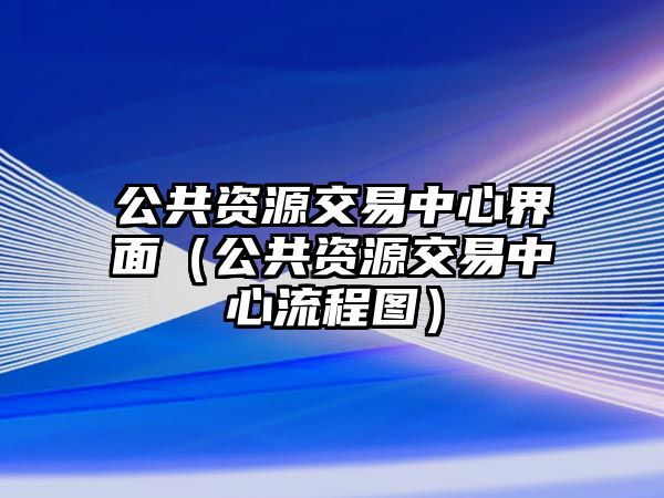 公共資源交易中心界面（公共資源交易中心流程圖）