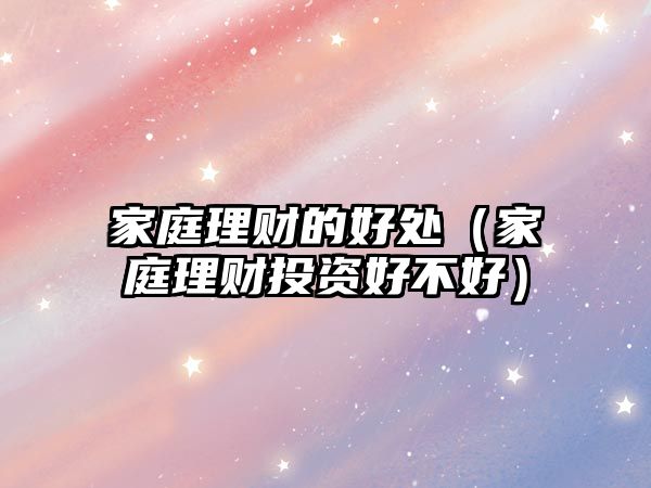 家庭理財?shù)暮锰帲彝ダ碡斖顿Y好不好）