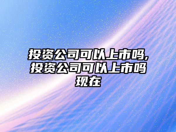 投資公司可以上市嗎,投資公司可以上市嗎現在