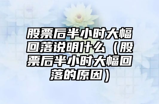 股票后半小時大幅回落說明什么（股票后半小時大幅回落的原因）