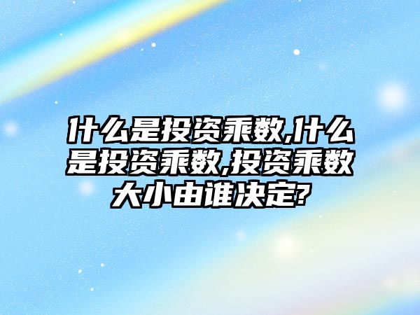 什么是投資乘數,什么是投資乘數,投資乘數大小由誰決定?