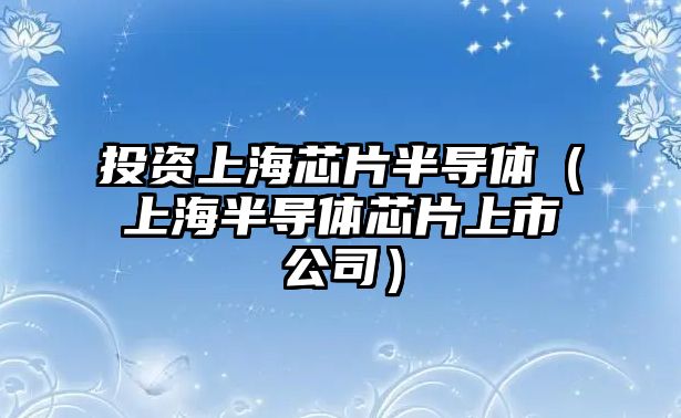 投資上海芯片半導(dǎo)體（上海半導(dǎo)體芯片上市公司）