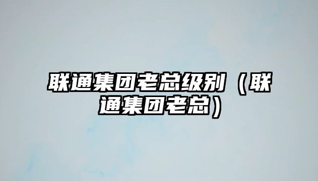 聯(lián)通集團(tuán)老總級(jí)別（聯(lián)通集團(tuán)老總）