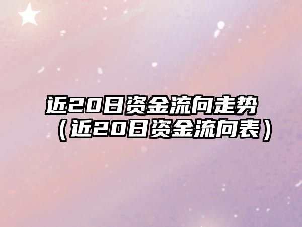 近20日資金流向走勢(shì)（近20日資金流向表）